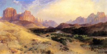 Escuela de las Montañas Rocosas del Sur de Utah del Valle de Zion Thomas Moran Pinturas al óleo